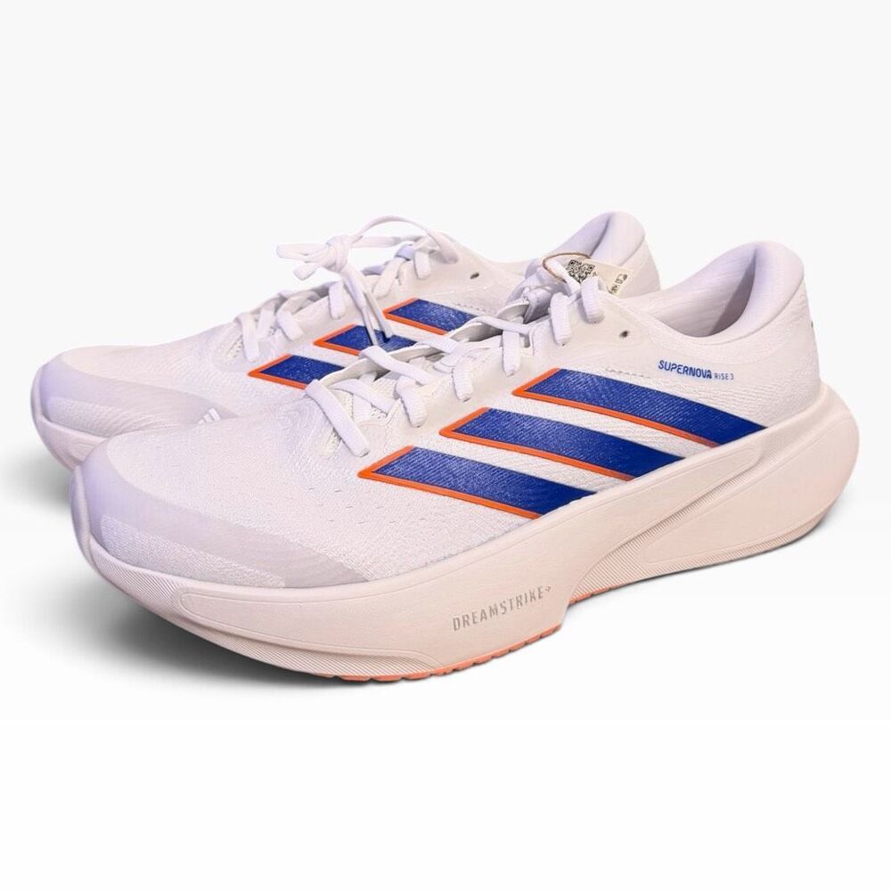 Adidas Supernova Rise 3 Cloud White Lucid Blue Solar Orange JP8688 Mens size 10